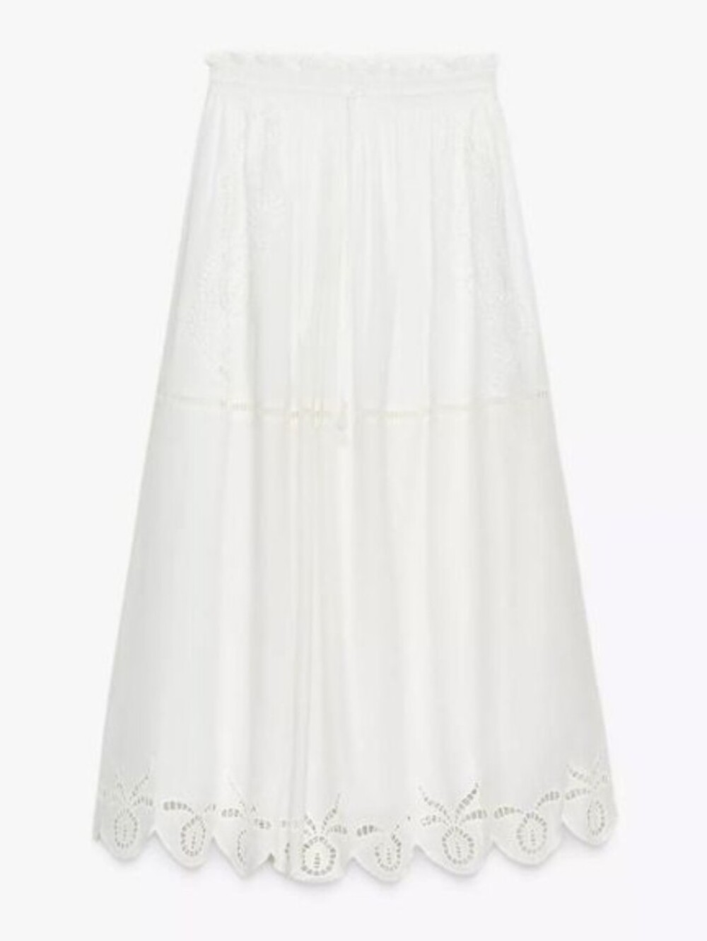 ZARA EMBROIDERED LONG SKIRT ZW COLLECTION LINED